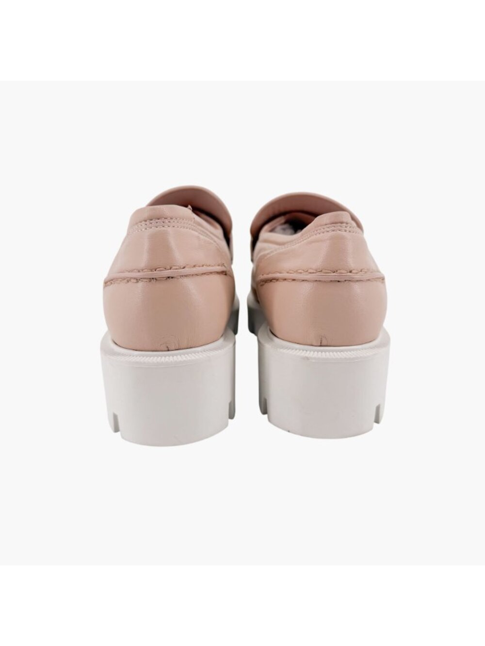Christian Louboutin CL Moc Lug Leather Loafers Nude Beige Size 37 US 7 Women's - Picture 6 of 15